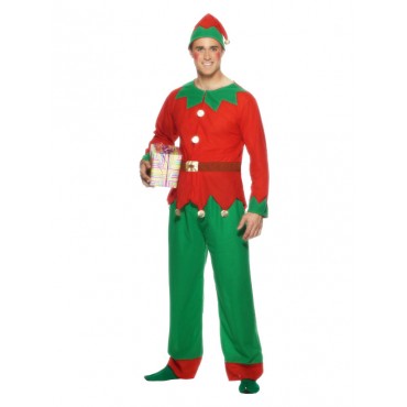 Costume Adult Elf Man Red...